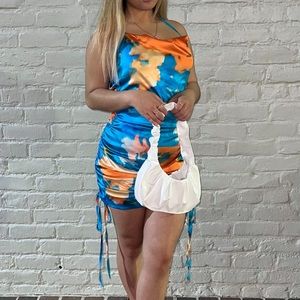 Drawstring Ruched Bodycon Cami Dress